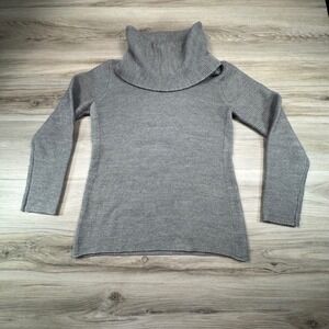 Banana Republic Wool Blend Gray Ribbed Cowl Neck  Sweater Women's Size L